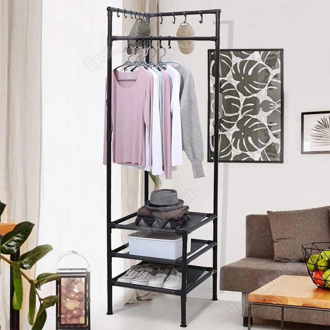 Porte-Vêtements d'Angle 3 Niveaux - Image 3