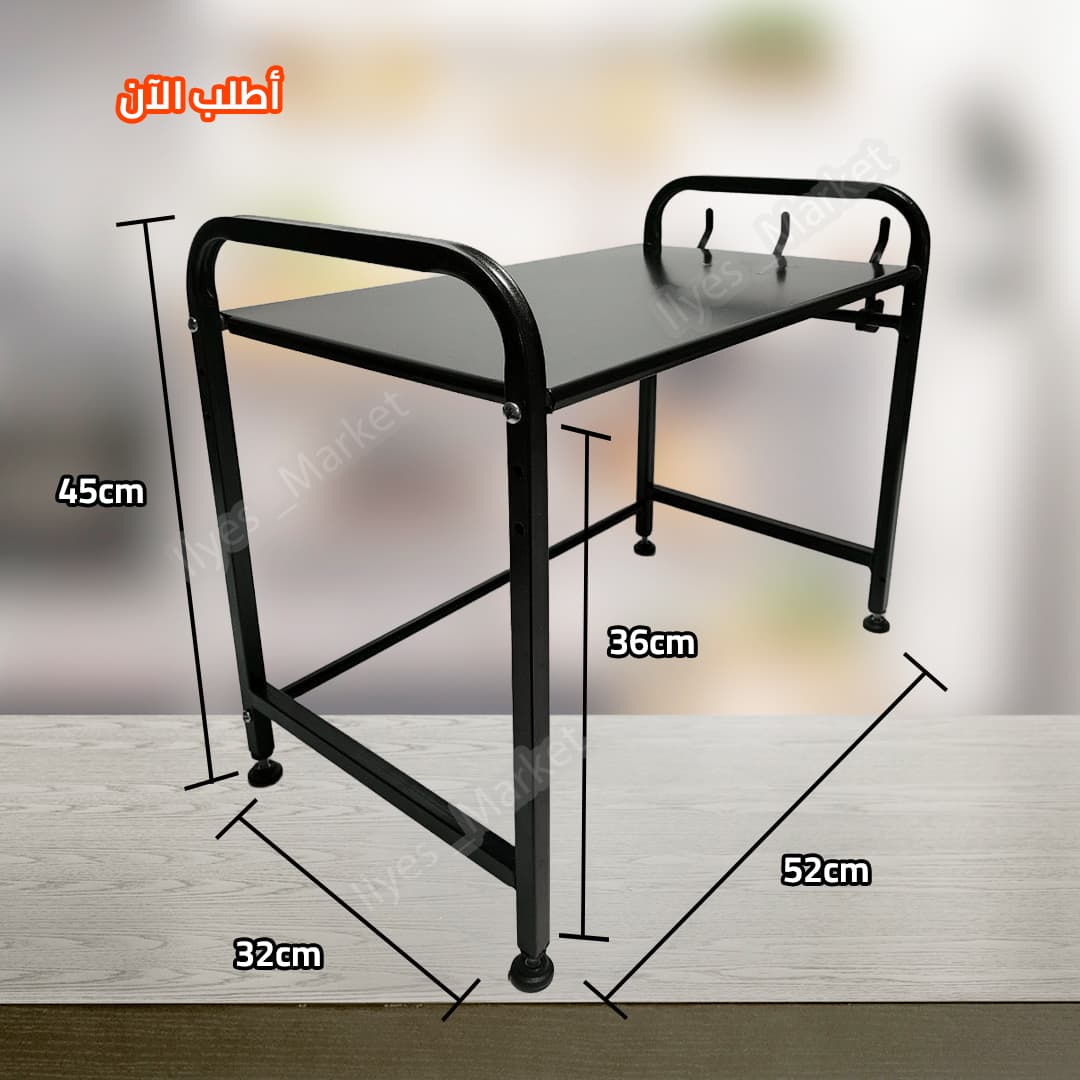 Table micro-ondes avec crochets – Gain de place assuré - Image 6